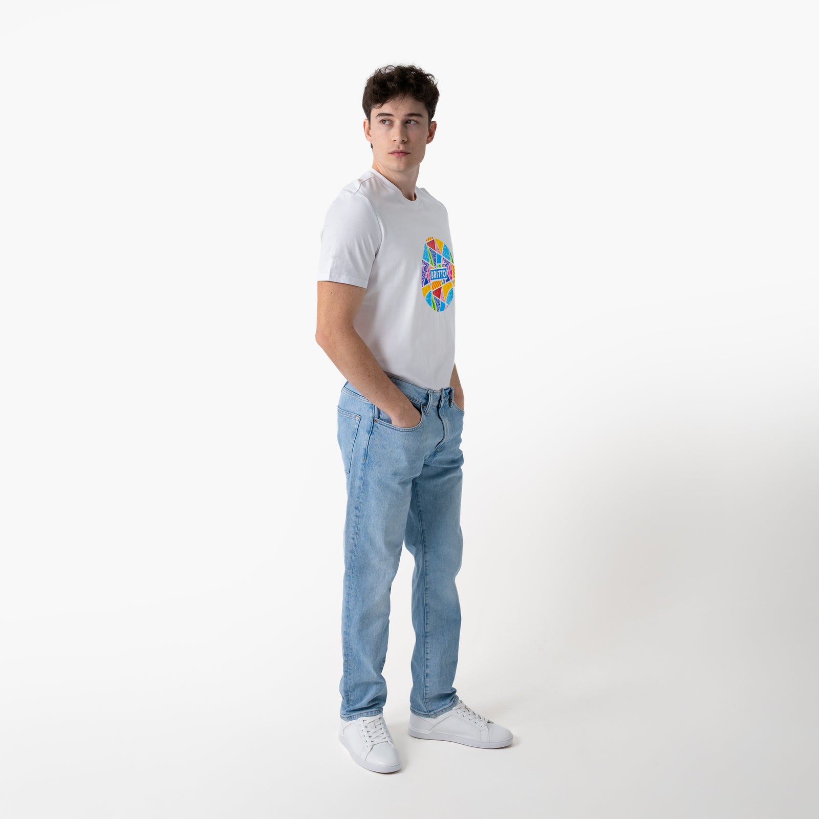 Globe Baby Blue Landscape Britto T-Shirt For Men