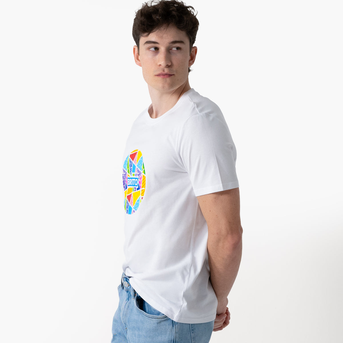 Globe Baby Blue Landscape Britto T-Shirt For Men