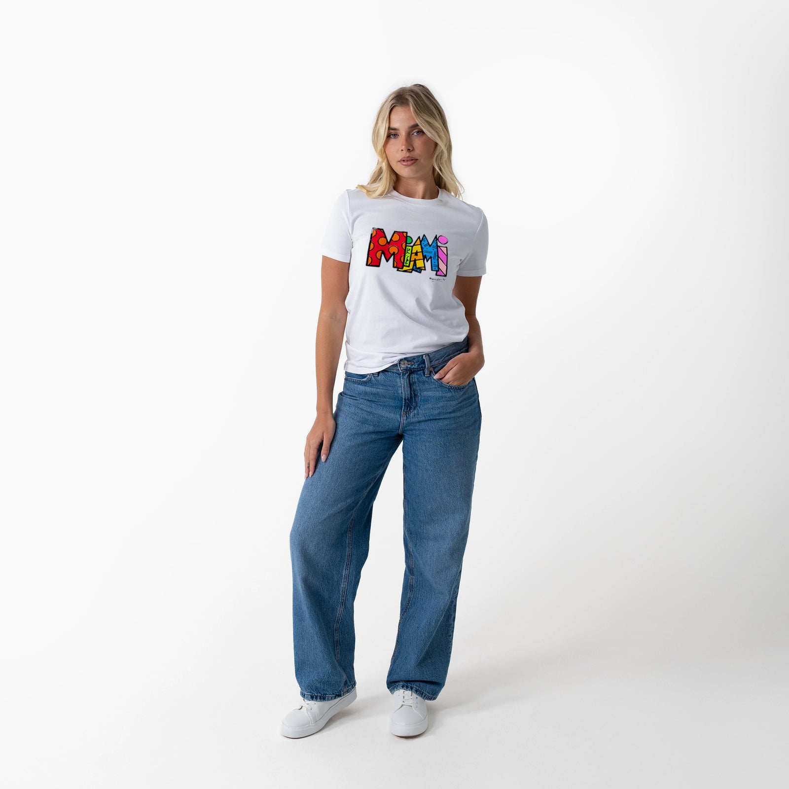 Miami White Britto T-Shirt For Women