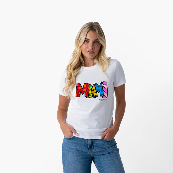 Miami White Britto T-Shirt For Women