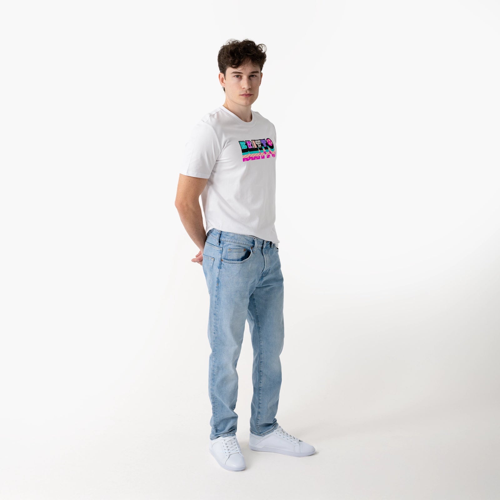 Pink & Teal Britto T-Shirt For Men