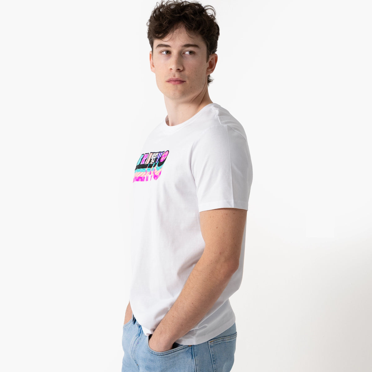 Pink & Teal Britto T-Shirt For Men