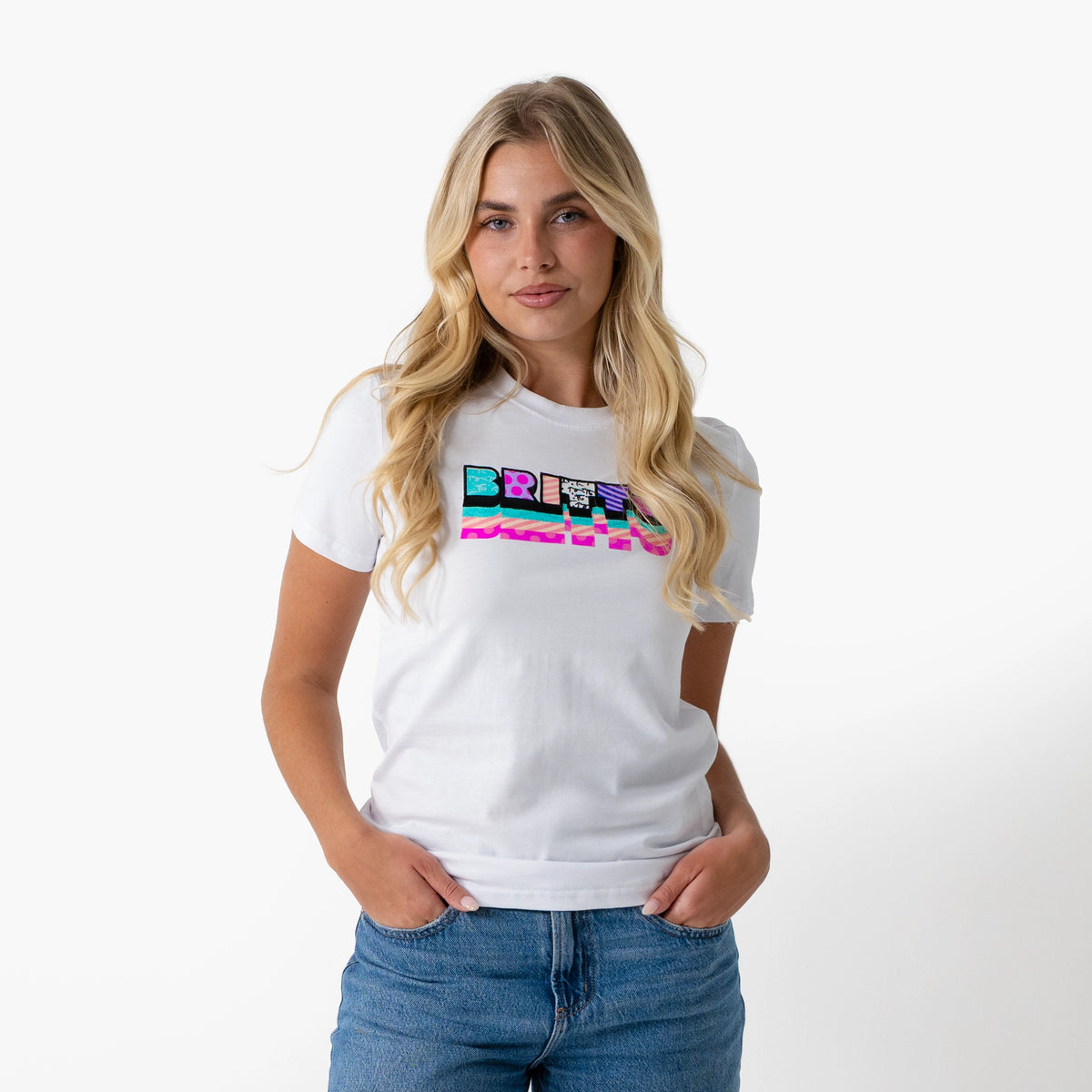 Pink &amp; Teal Britto T-Shirt For Women