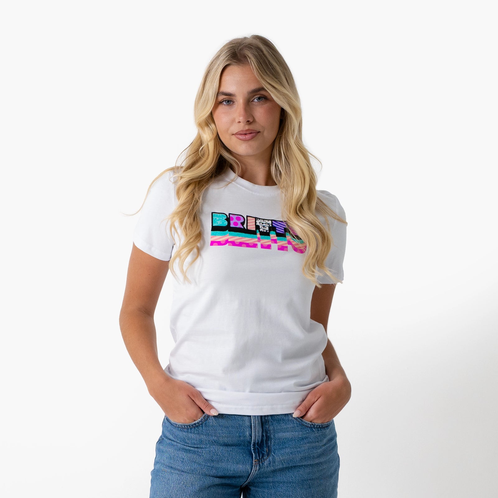 Pink & Teal Britto T-Shirt For Women
