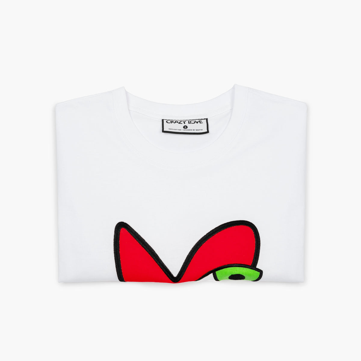 Crazy Love Big Kissing Heart White T-Shirt for Women