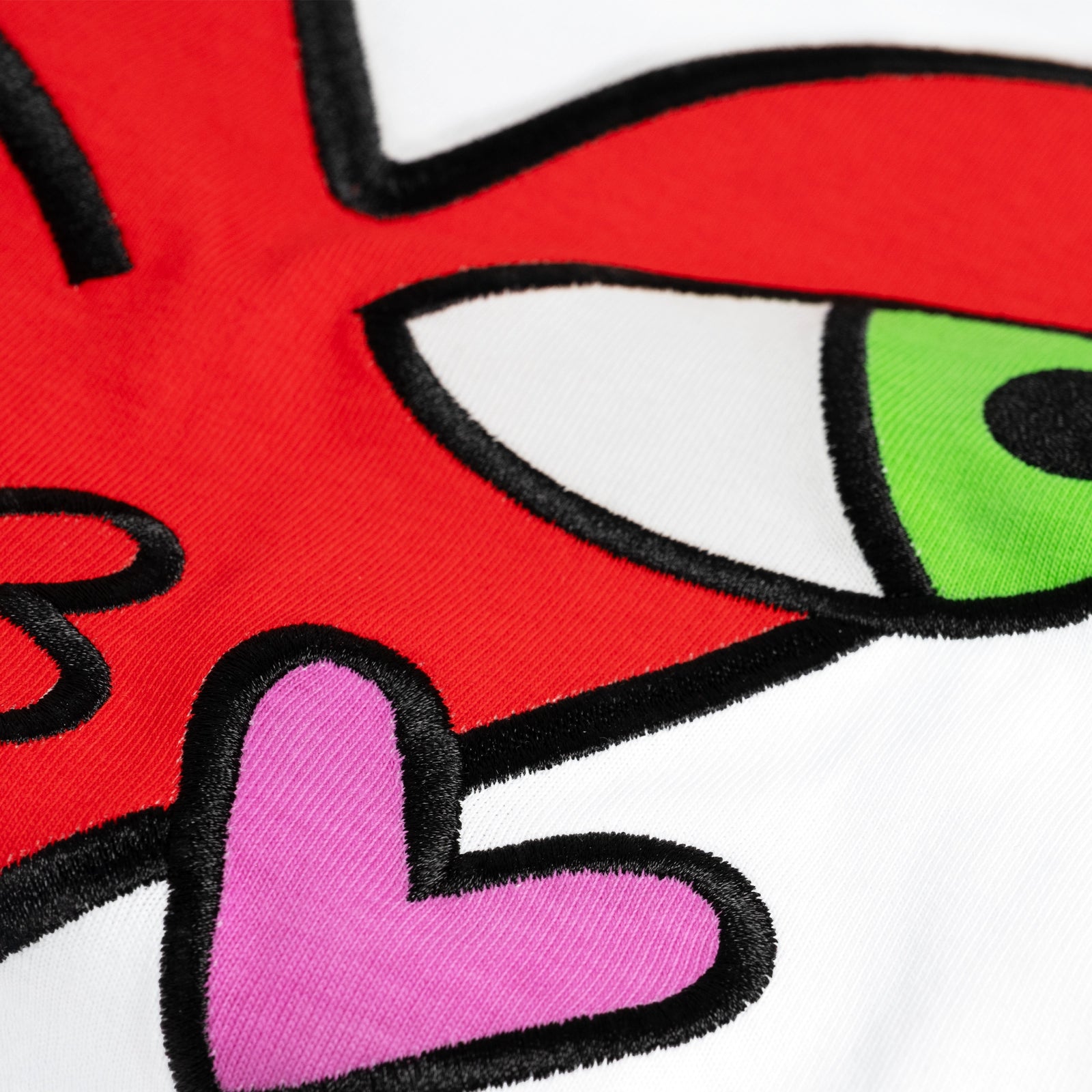 Crazy Love Big Kissing Heart White T-Shirt for Women