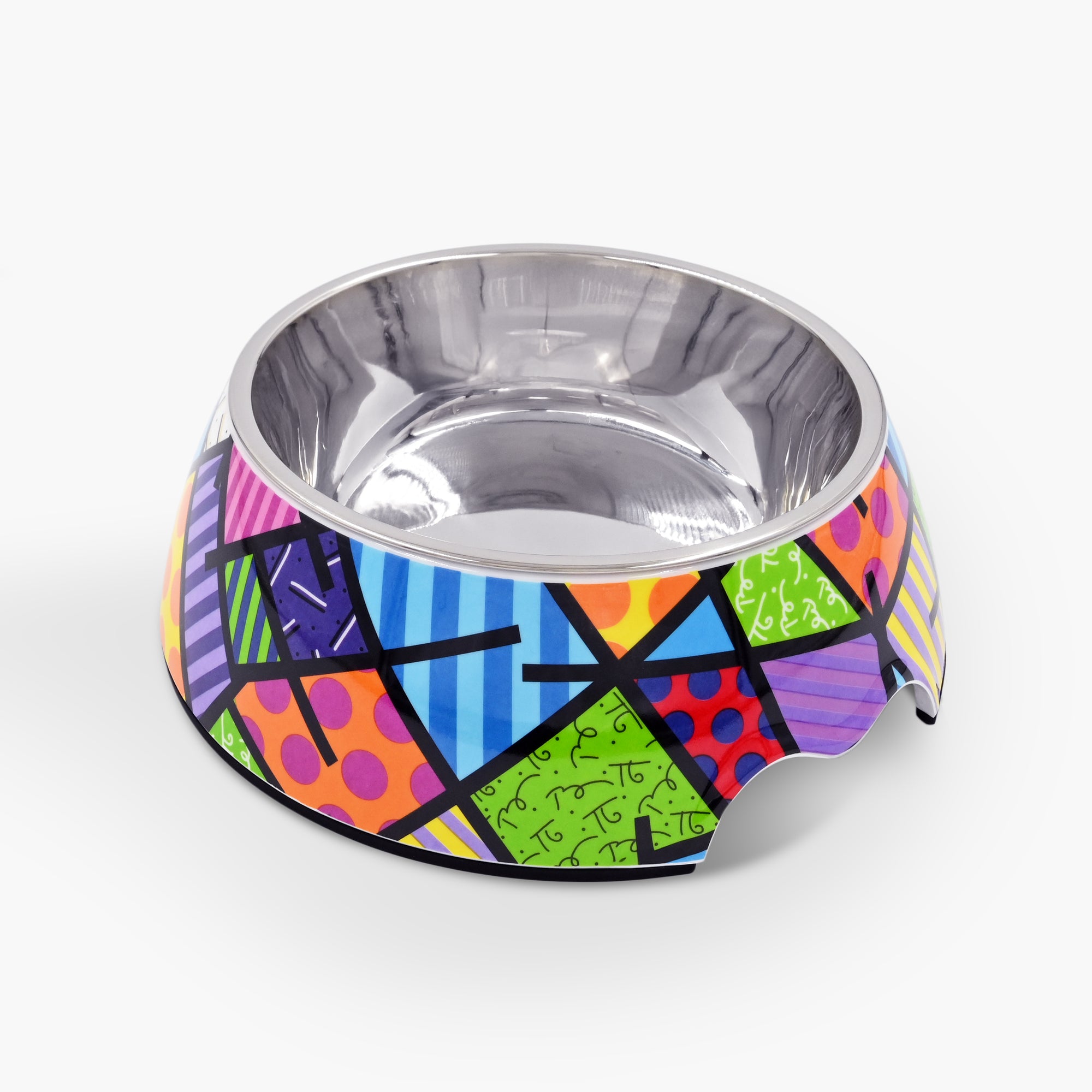 【BRITTO】ペット用フードボウルL〜LameGreen Landscape〜 Lime Green Britto Pet Bowl – Stainless Steel - Shop Britto