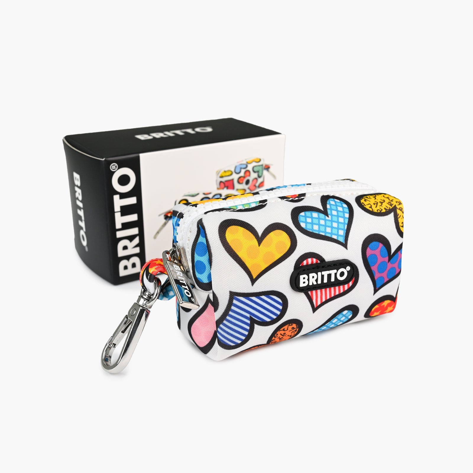 modern pop art hearts britto pet bag holder  vibrant home decor