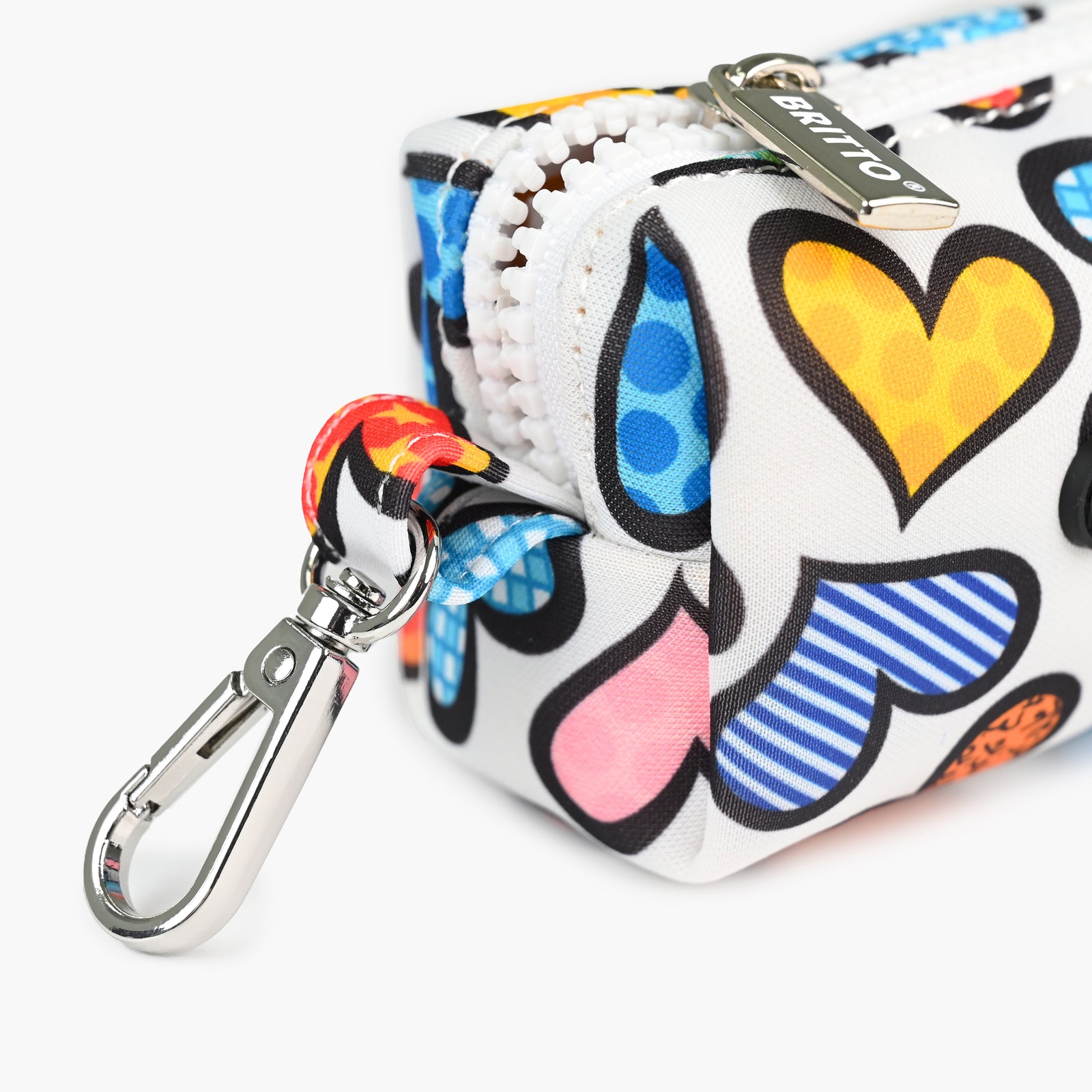 Romero Britto hearts britto pet bag holder  contemporary pop art piece