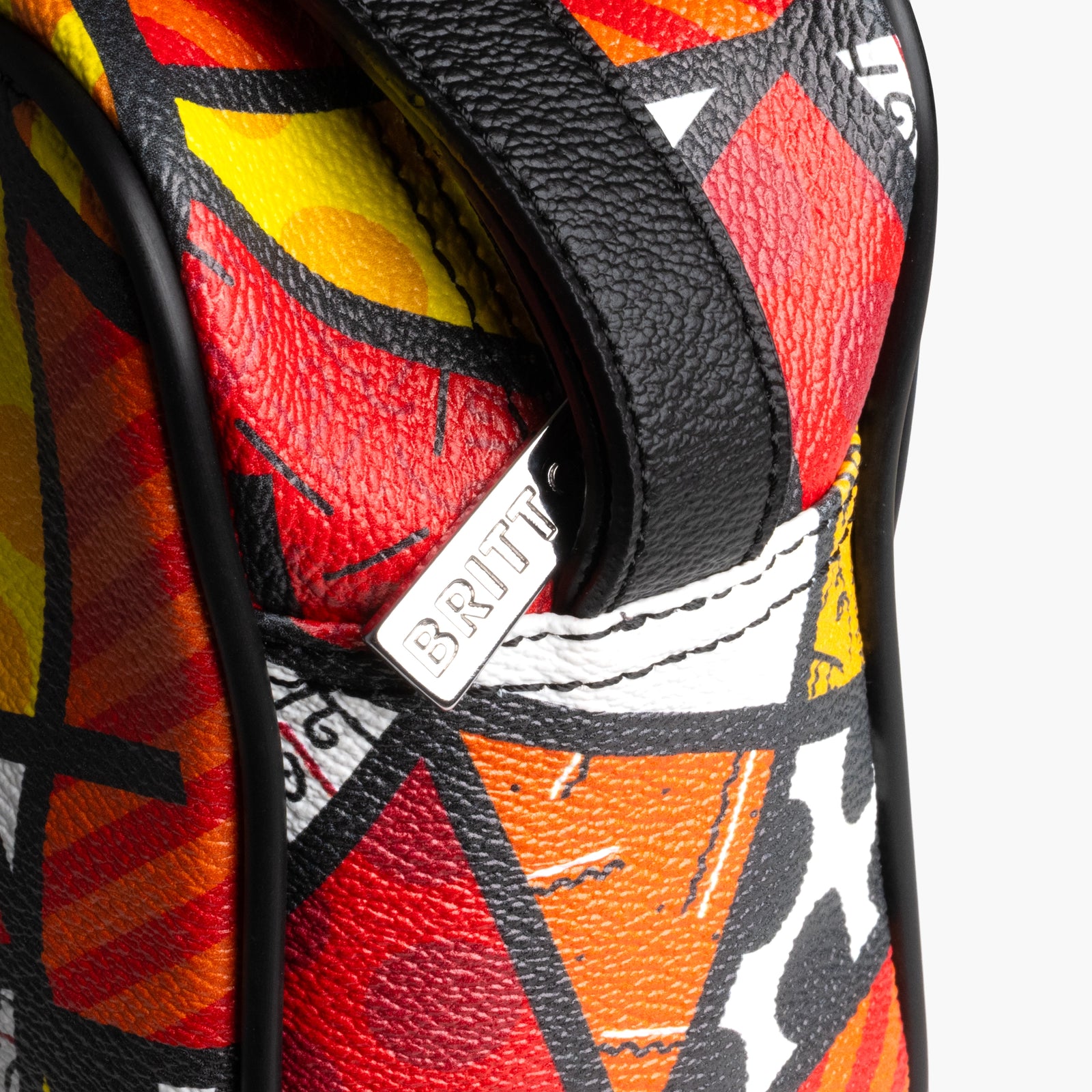 red landscape britto eco leather  artistic colorful design collectible