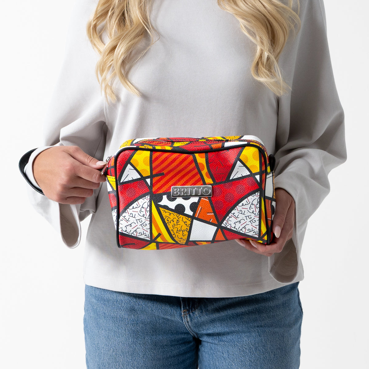 red landscape britto eco leather  colorful decorative collectible gift idea