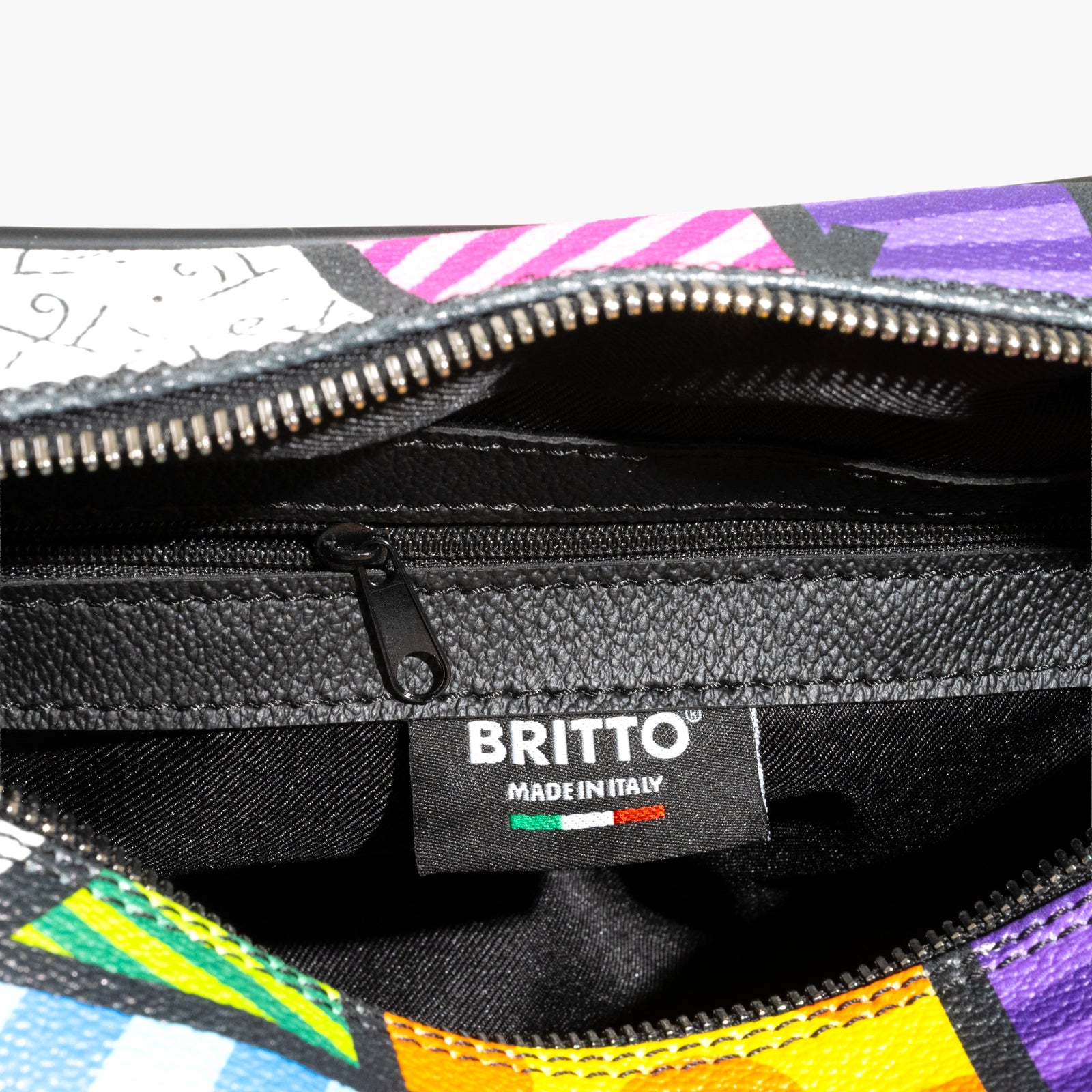 Romero Britto green landscape britto eco leather  contemporary pop art piece