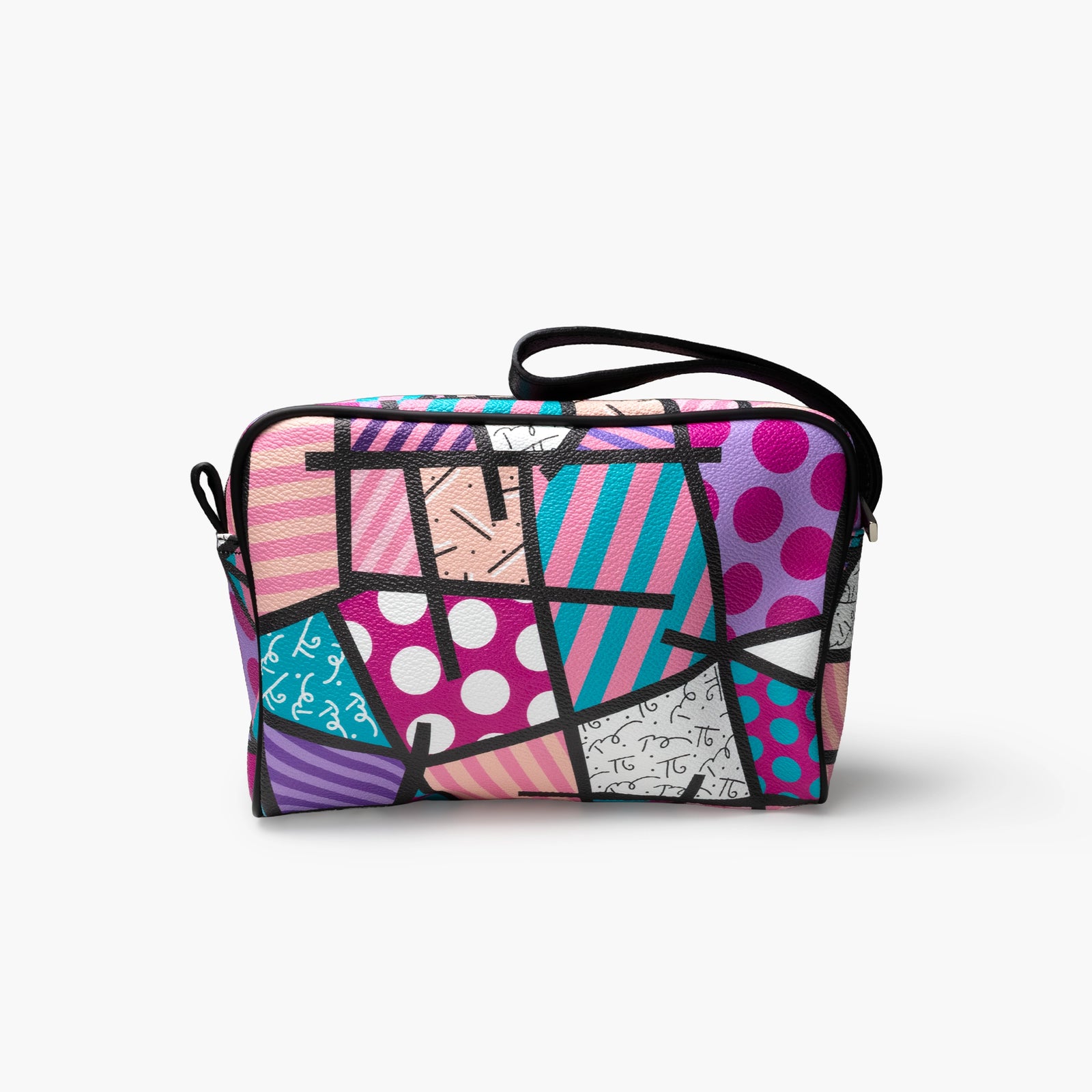 modern pop art pink landscape britto eco leather  vibrant home decor
