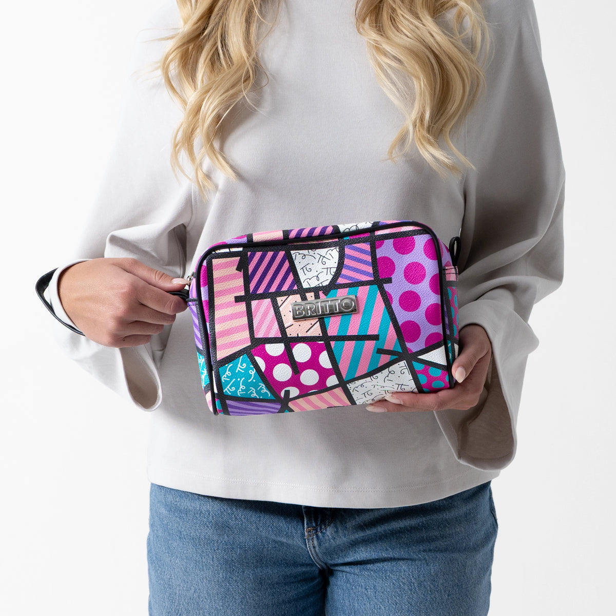 pink landscape britto eco leather  colorful decorative collectible gift idea