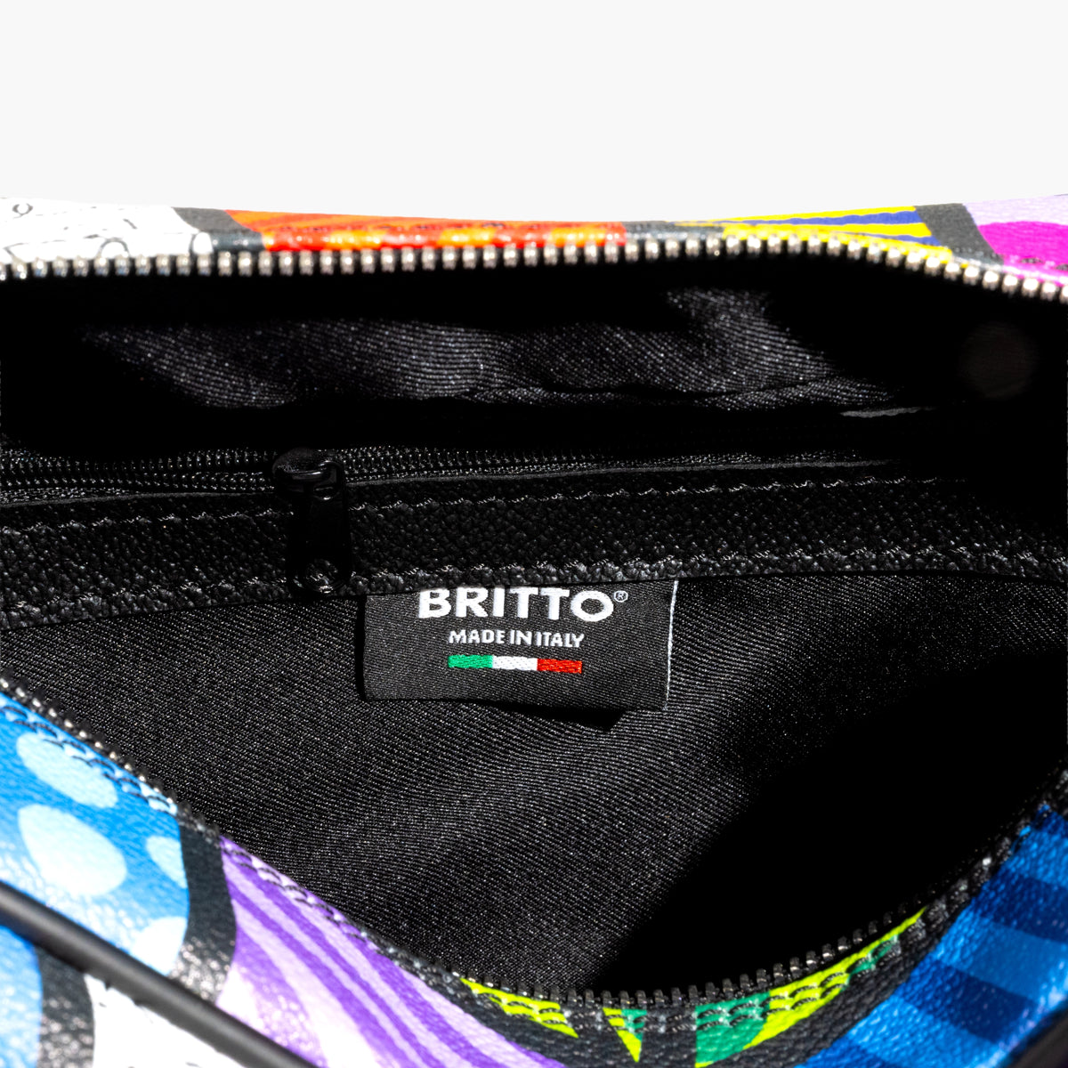Romero Britto colorful landscape britto eco leather  contemporary pop art piece
