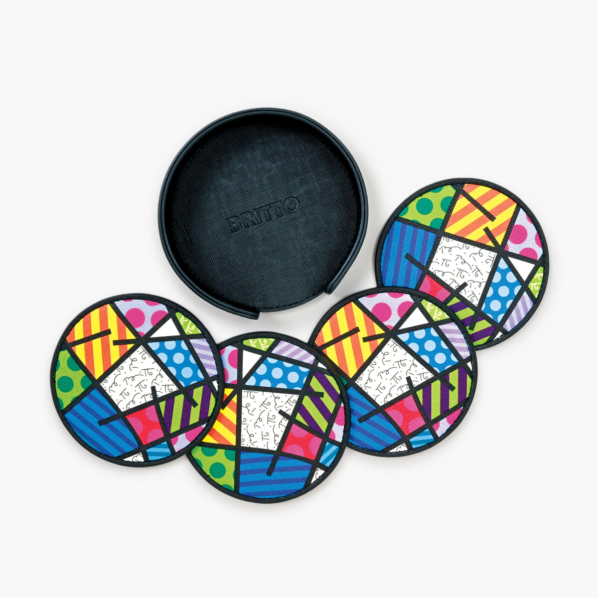 Colorful Landscape Britto Round Coasters