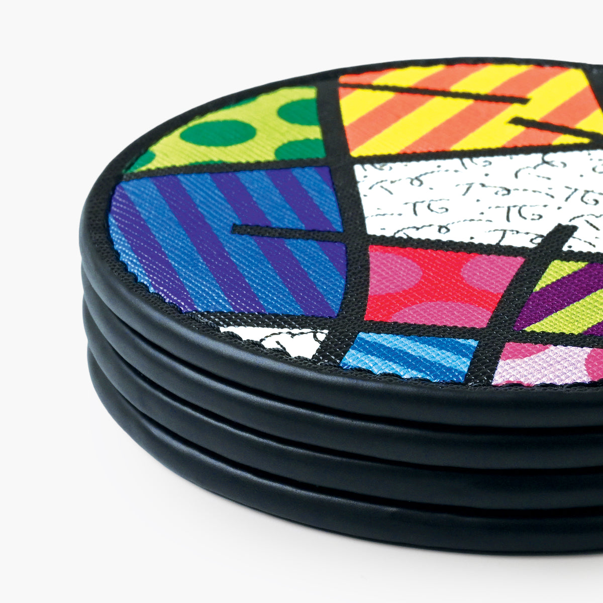 Colorful Landscape Britto Round Coasters