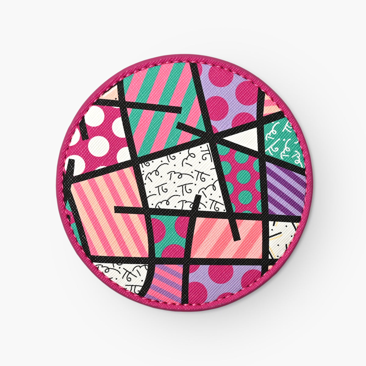 Pink Landscape Britto Round Coasters