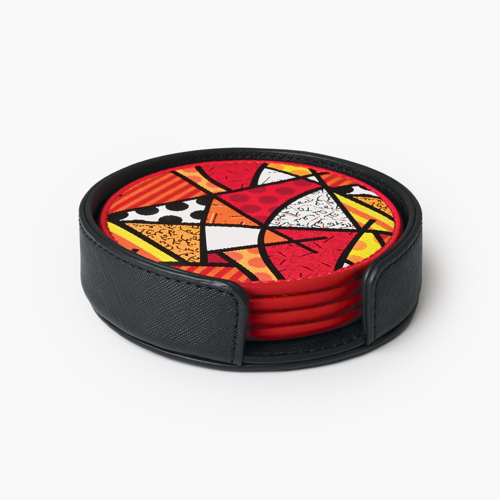 Red Landscape Britto Round Coasters