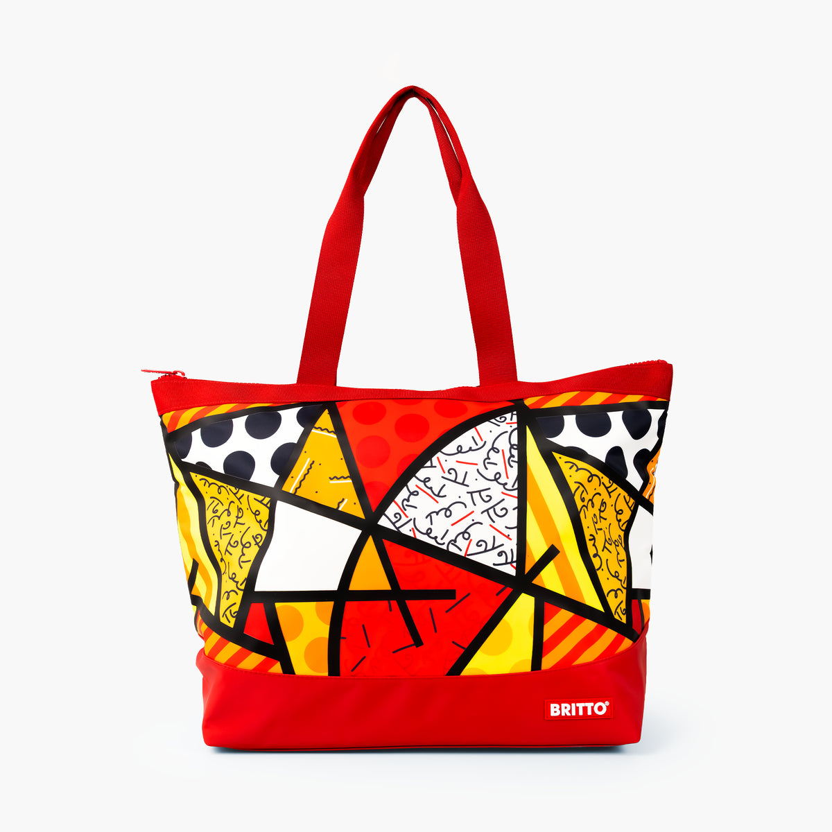 Red Landscape Britto Tote Bag
