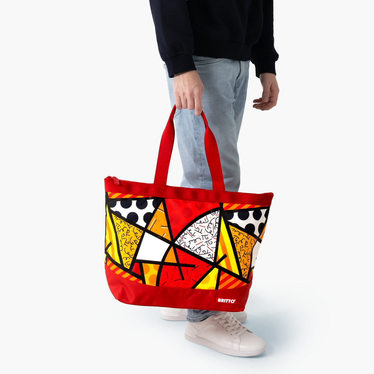 Red Landscape Britto Tote Bag