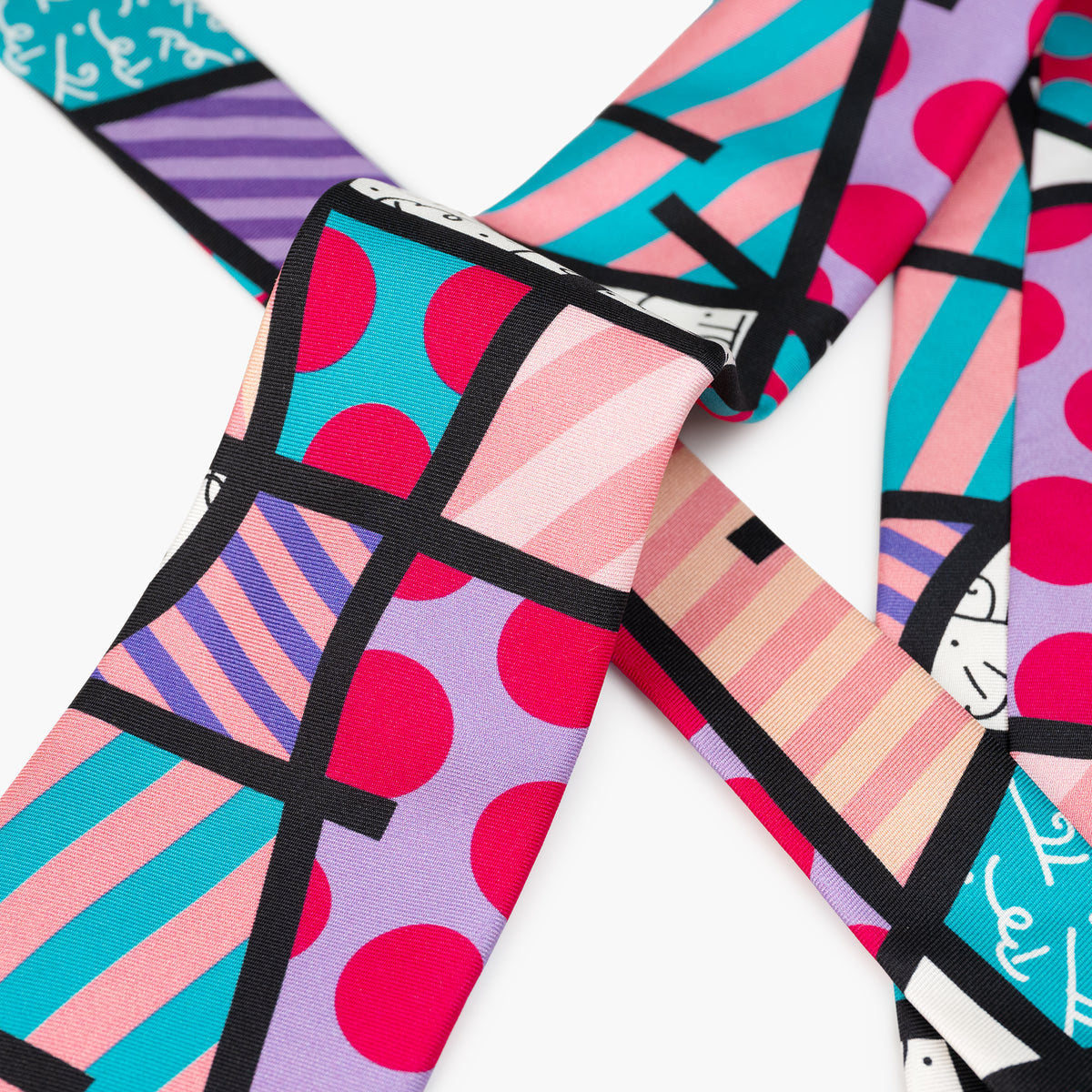 Pink Landscape Britto Neck Tie