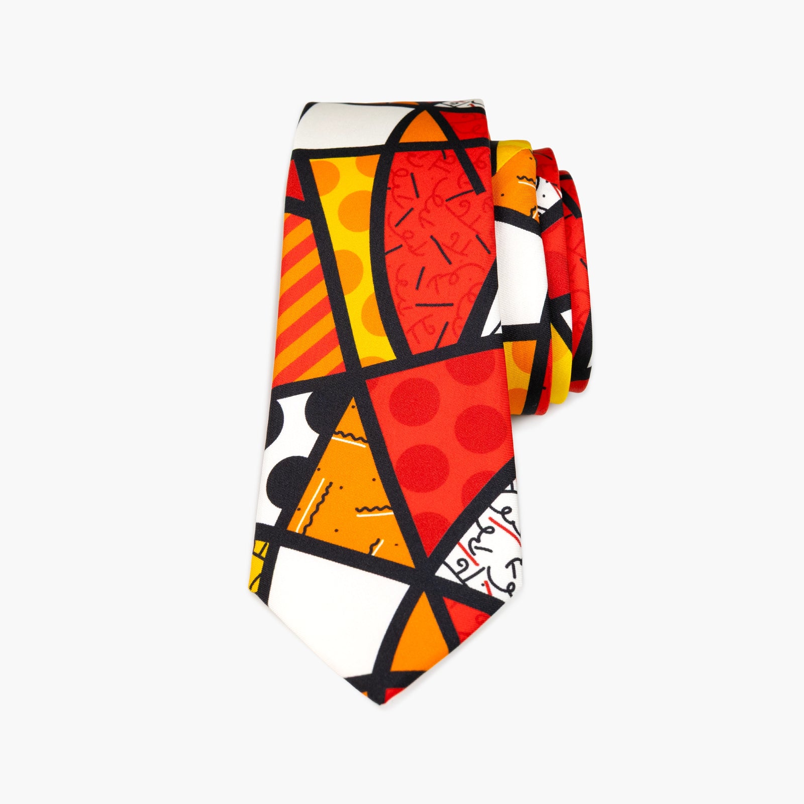 Red Landscape Britto Neck Tie
