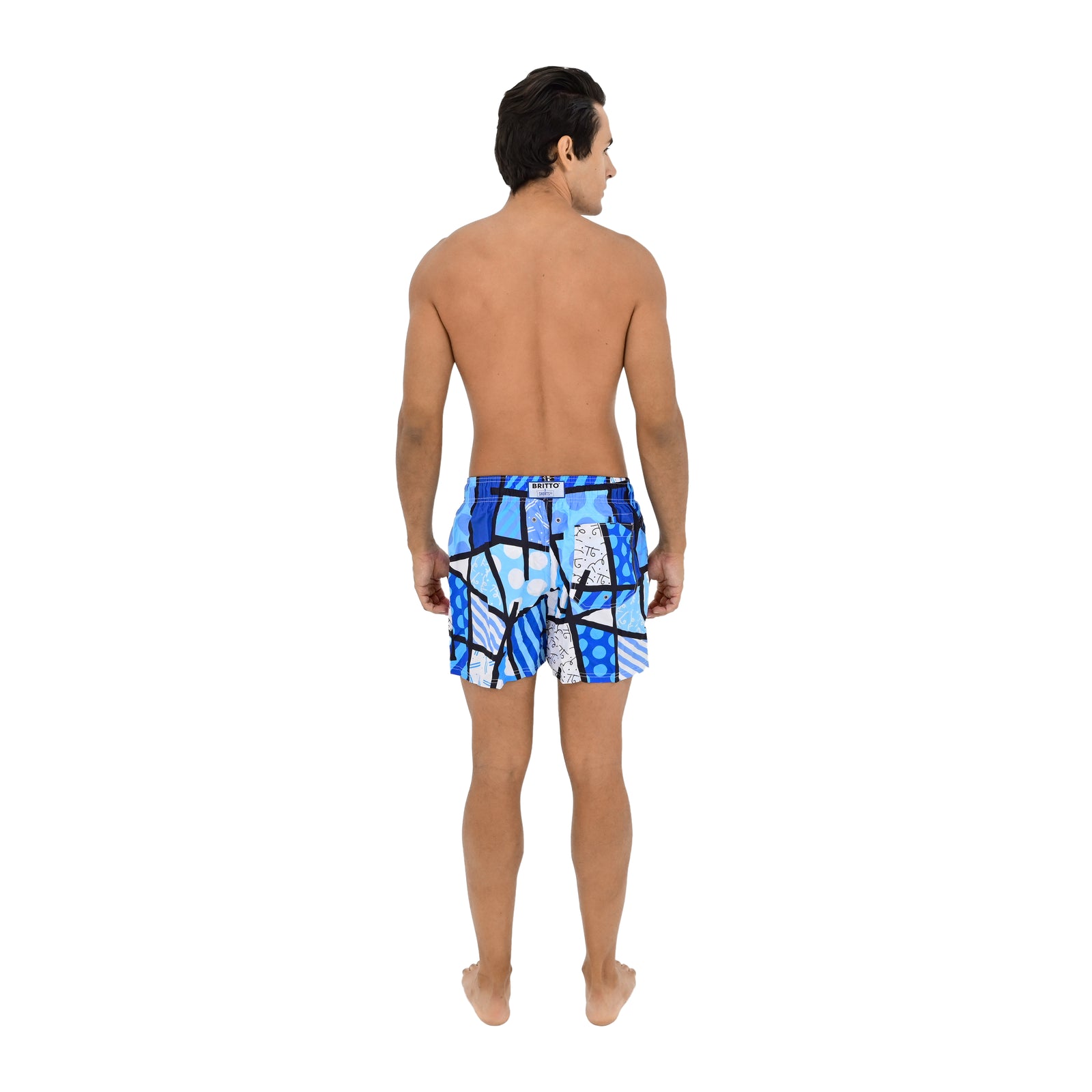 Romero Britto limited edition britto shorts blue  colorful pop art design