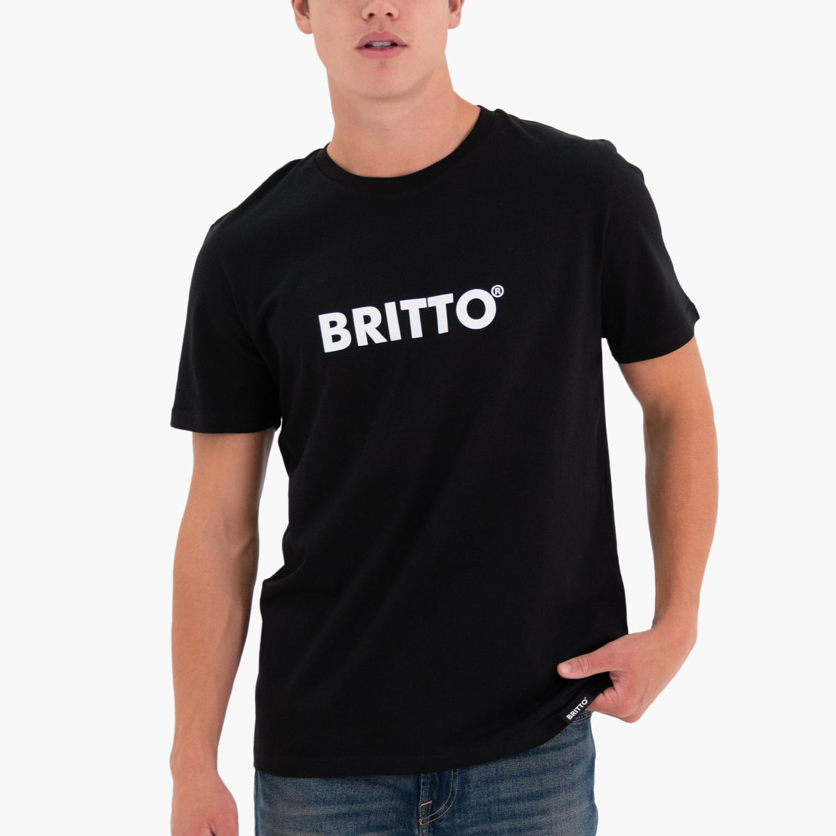 BRITTO® T Shirt - Black with White - (Men)