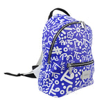 BRITTO® Vegan Leather Backpack Small - BLUE GRAFFITI