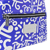 BRITTO® Eco Leather Backpack Small - BLUE GRAFFITI