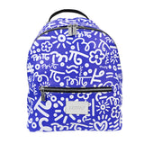 BRITTO® Eco Leather Backpack Small - BLUE GRAFFITI