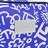 BRITTO® Vegan Leather Toiletry Bag - BLUE GRAFFITI
