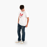 BRITTO® T Shirt - Red Heart Brushstroke White - (Men)