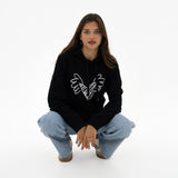BRITTO® Hoodie - Big Heart With Wings Black - (Women)
