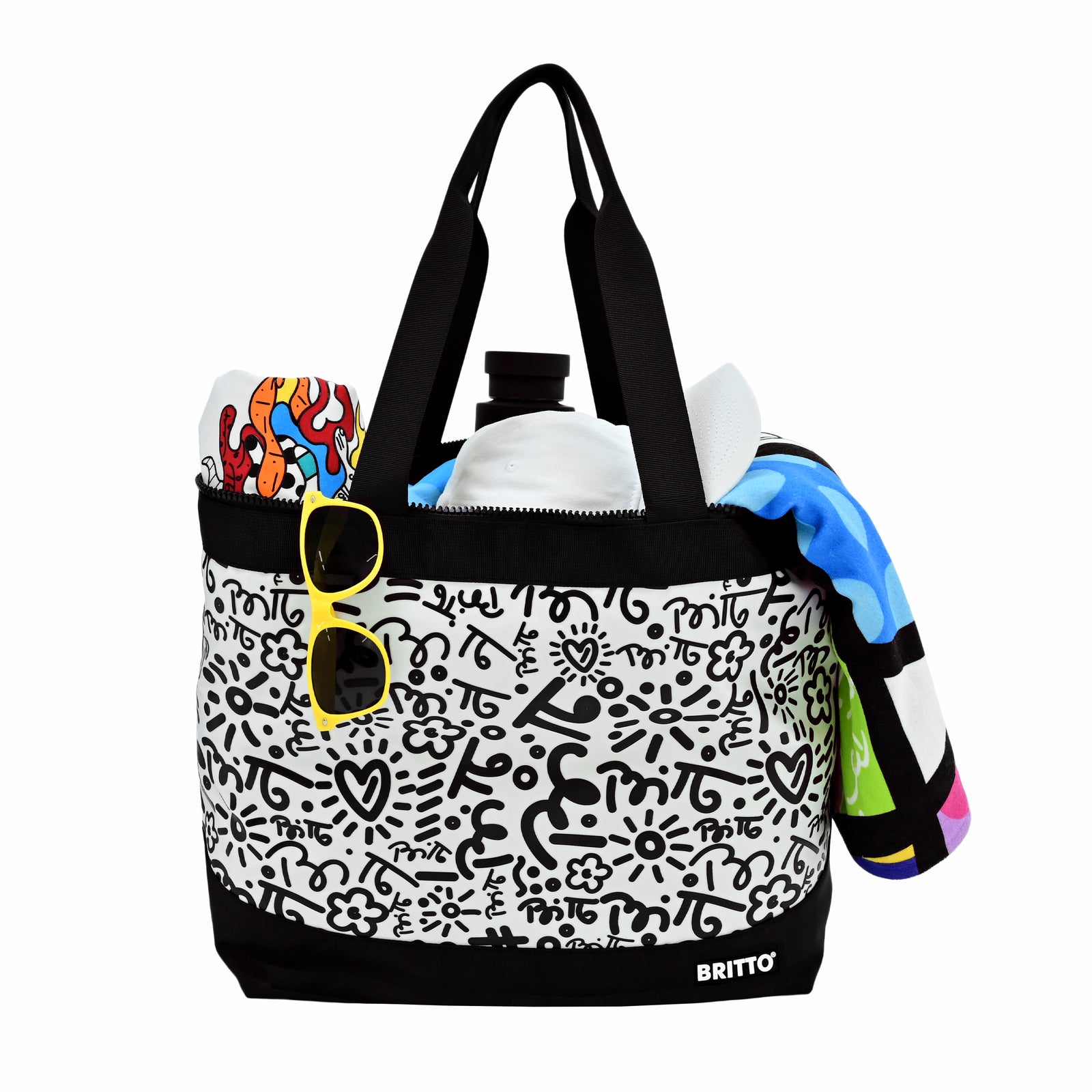 Graffiti Black Britto Tote Bag