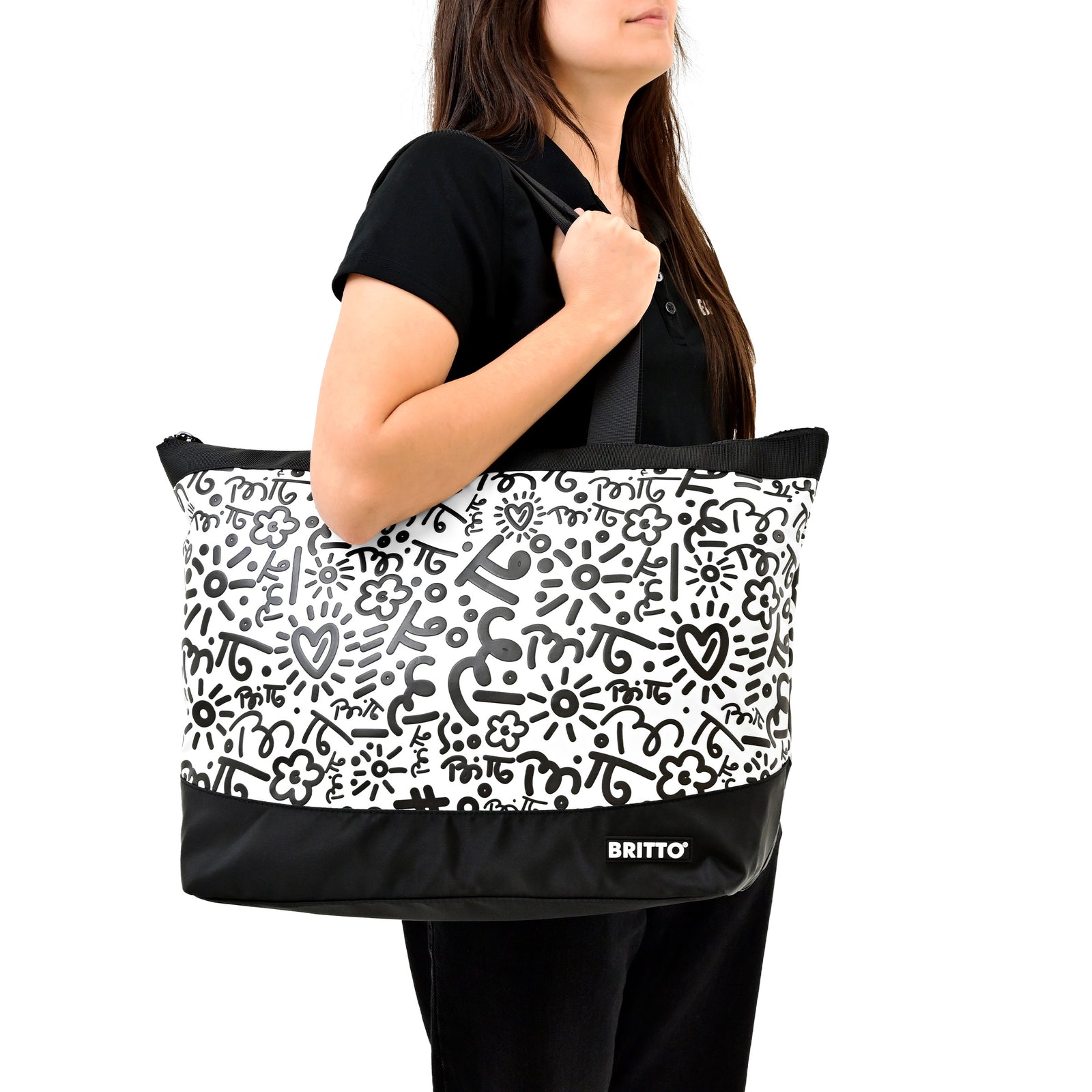 Graffiti Black Britto Tote Bag