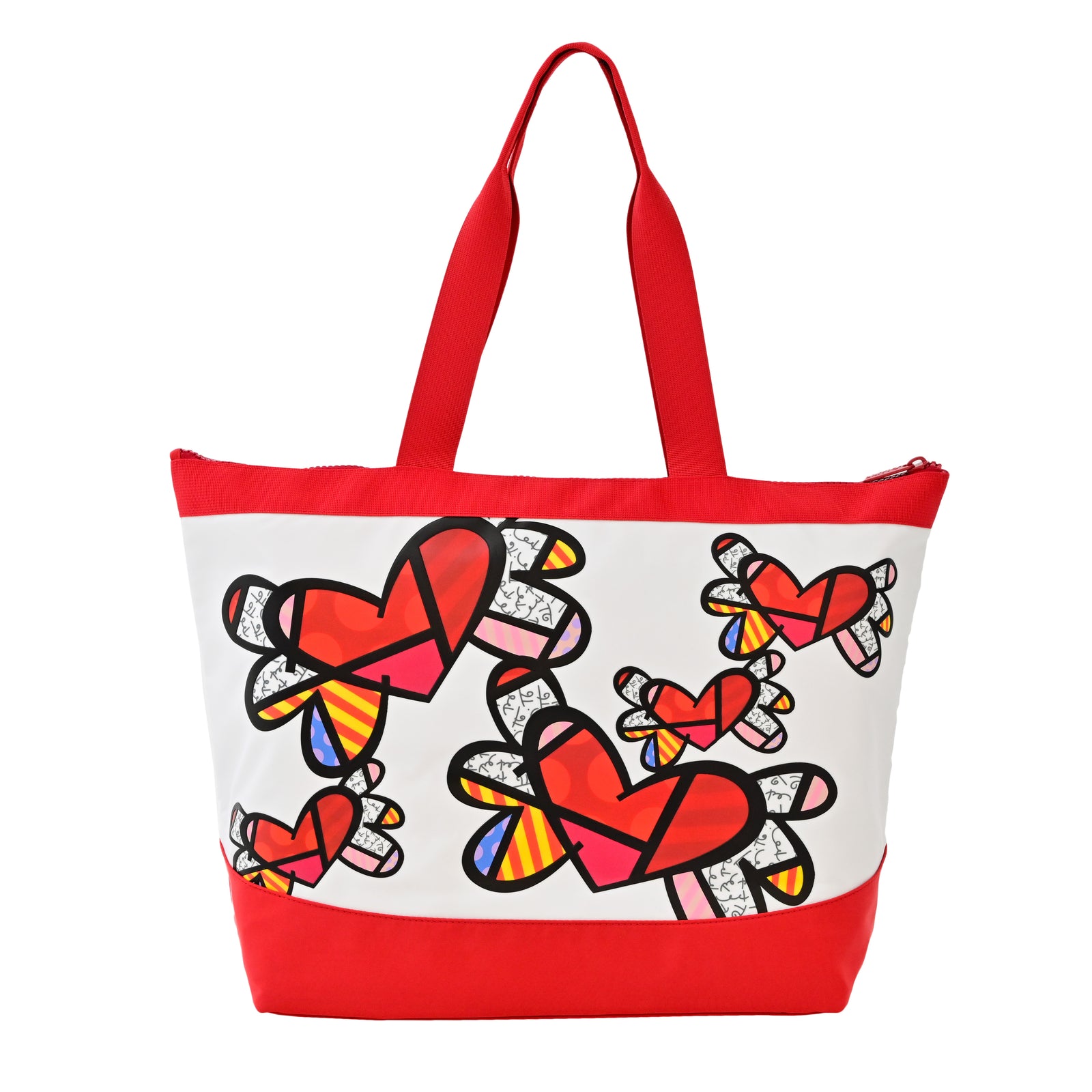 Romero Britto flying hearts britto tote bag  colorful pop art design