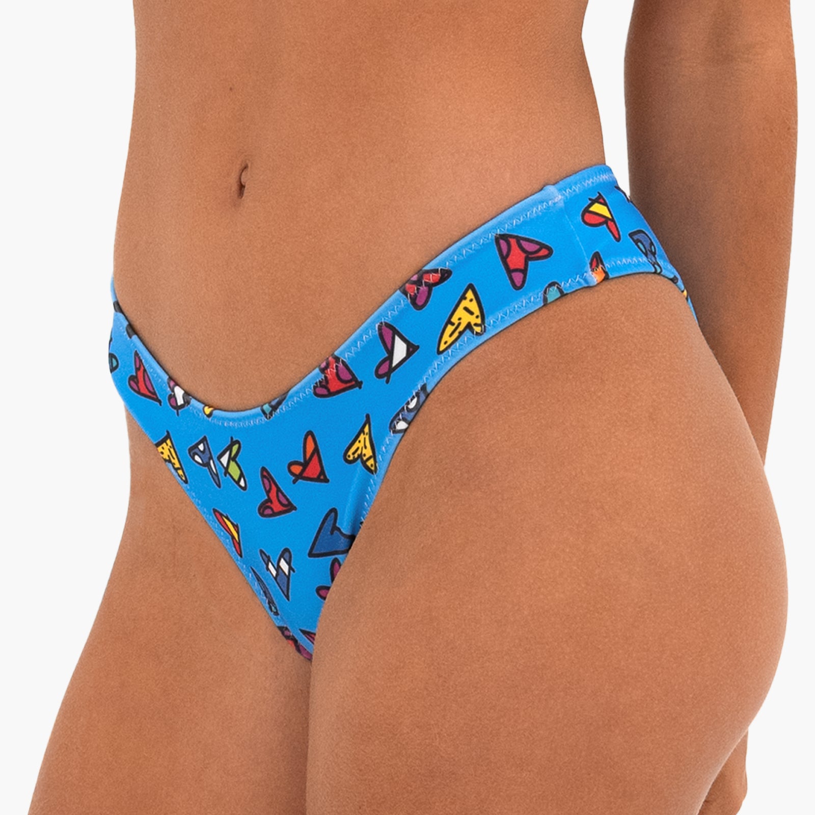 Romero Britto blue hearts britto bikini bottom  colorful pop art design