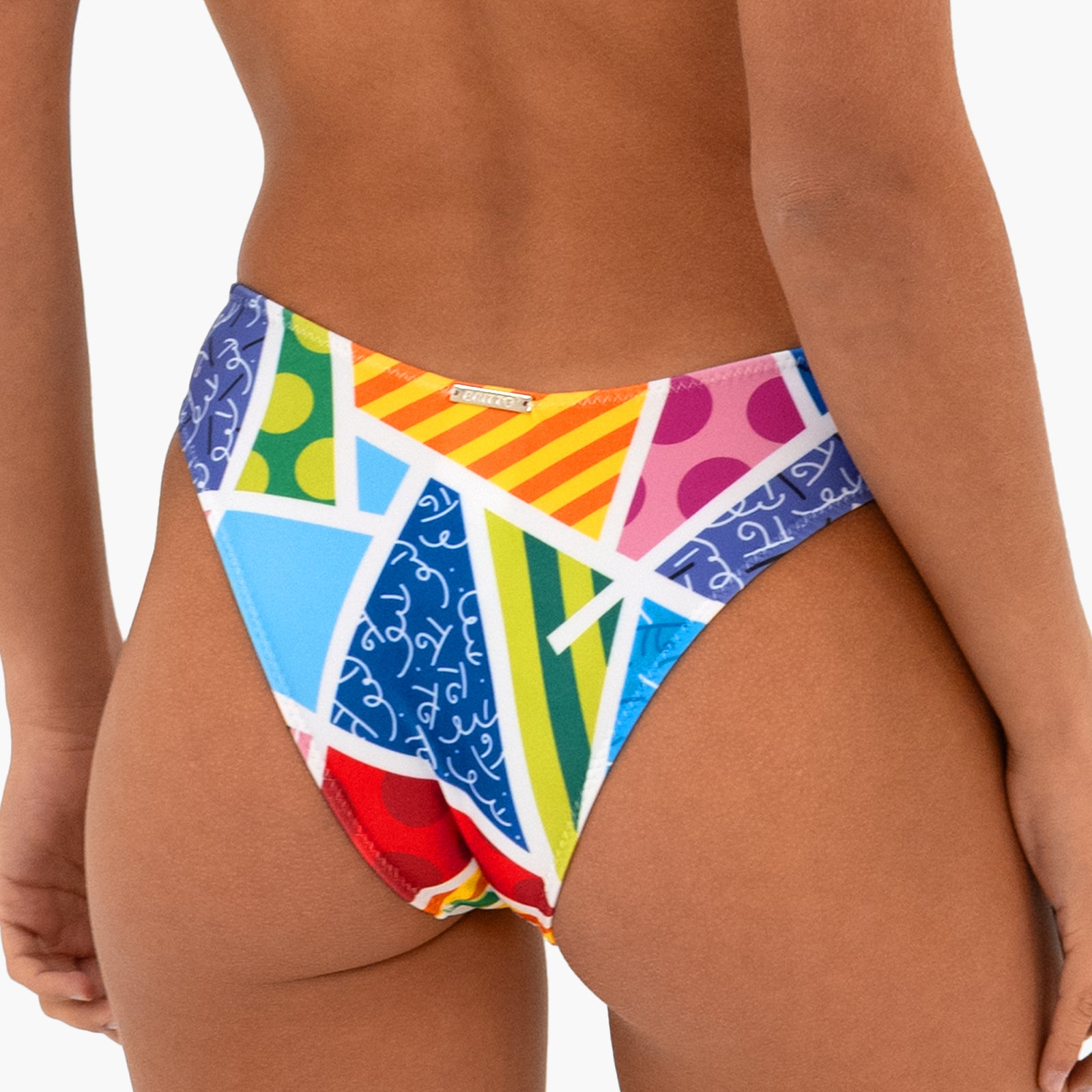 Romero Britto blue landscape britto bikini bottom  colorful pop art design