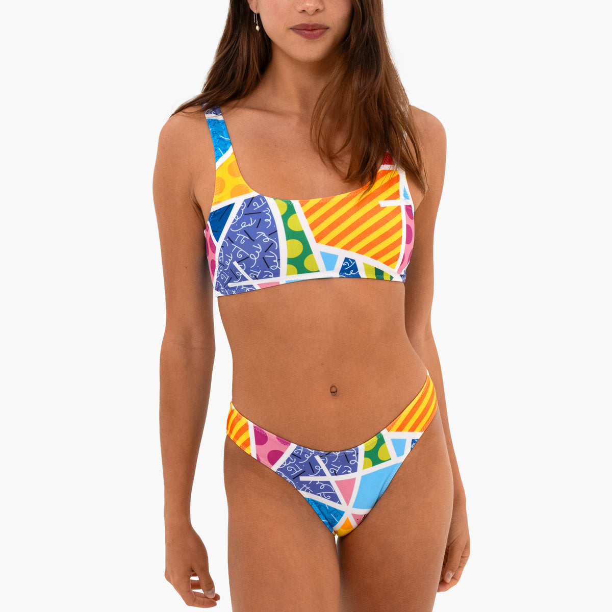 modern pop art blue landscape britto bikini bottom  vibrant home decor