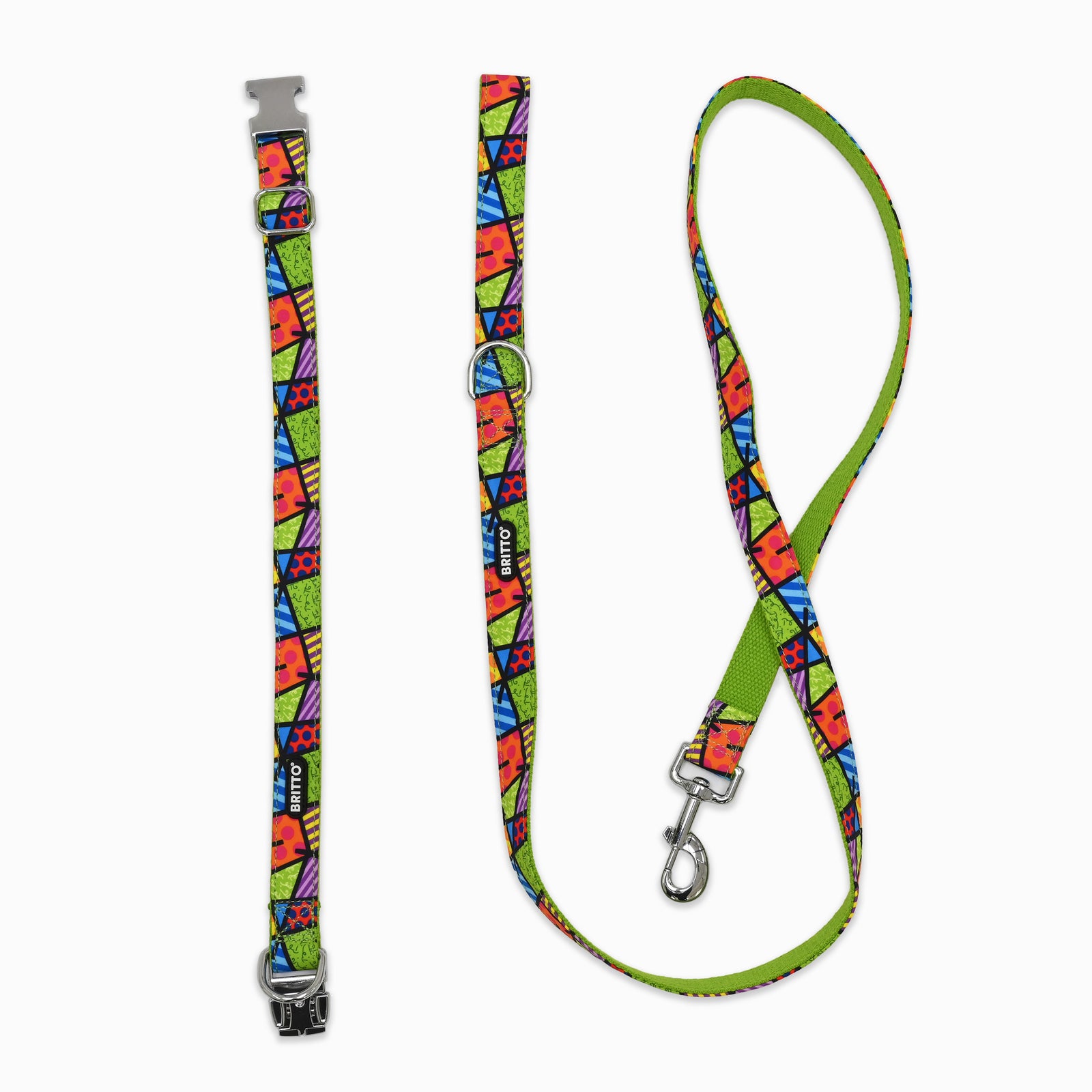 BRITTO® PET Collar and Leash  - Lime Green Landscape