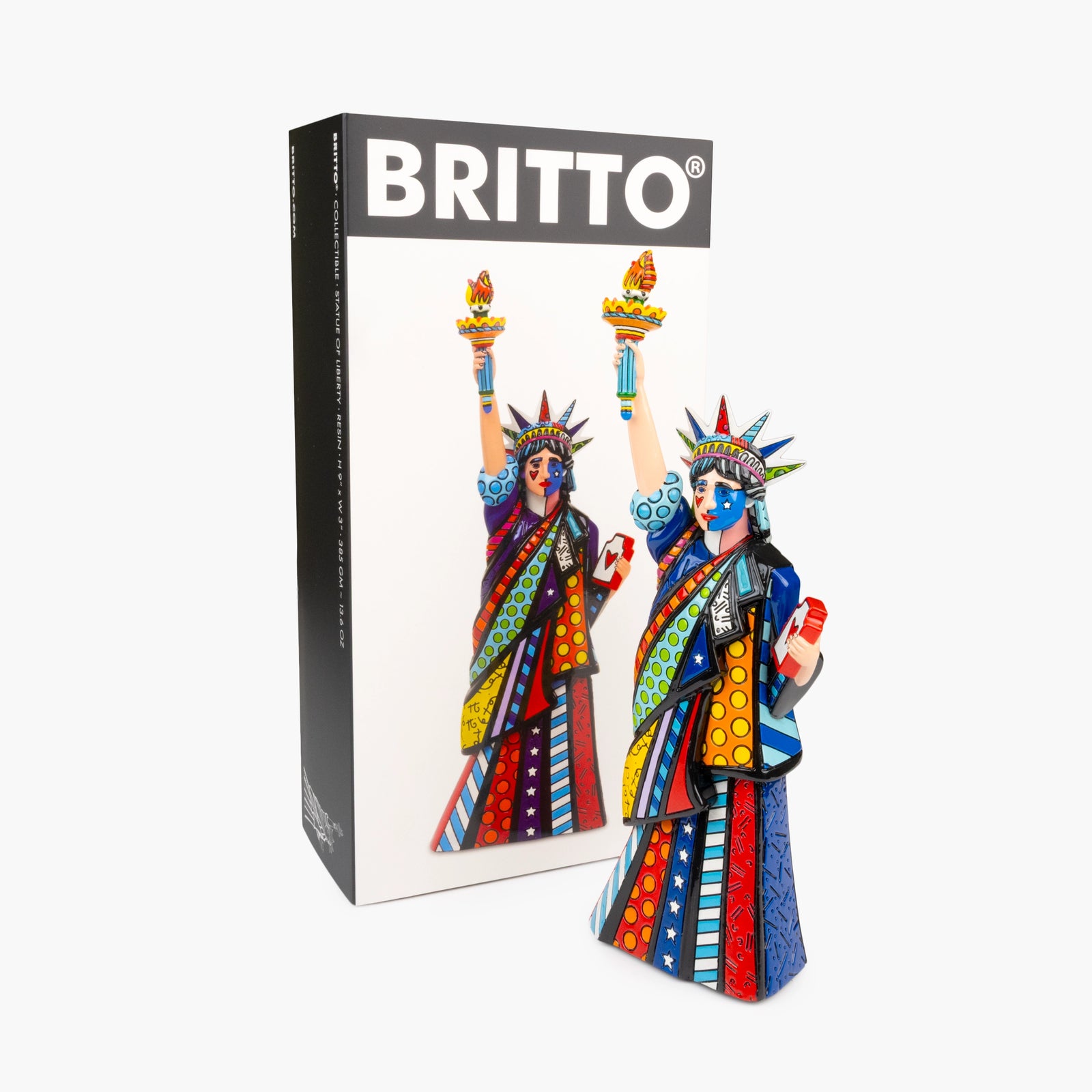 Romero Britto statue of liberty britto collectible  contemporary pop art piece
