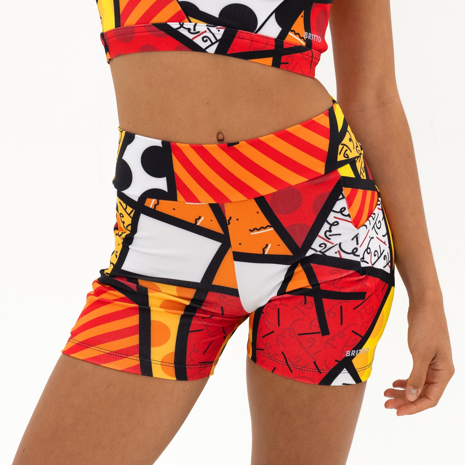 BRITTO® YOGA SHORTS  -  RED LANDSCAPE - Women
