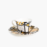 Black & Gold - Britto Espresso Coffee Cup & Saucer Plate