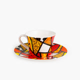 Red Landscape - Britto Tea Cup & Saucer Plate