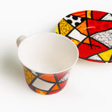 Red Landscape - Britto Tea Cup & Saucer Plate