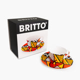 Red Landscape - Britto Tea Cup & Saucer Plate