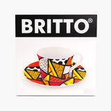 Red Landscape - Britto Tea Cup & Saucer Plate