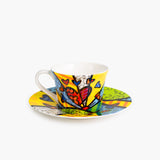 Green New Day - Britto Tea Cup & Saucer Plate